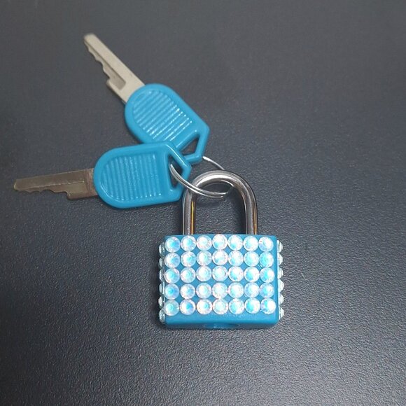 Small Bedazzled Locks with Keys, Bling Padlock - Picture 6 of 14